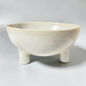 Zodax Orme Glazed Ceramic Decorative Bowl With Footed Base Contemporary Modern